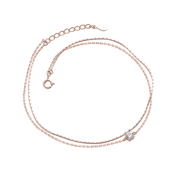 Delicate rose gold crystal anklet