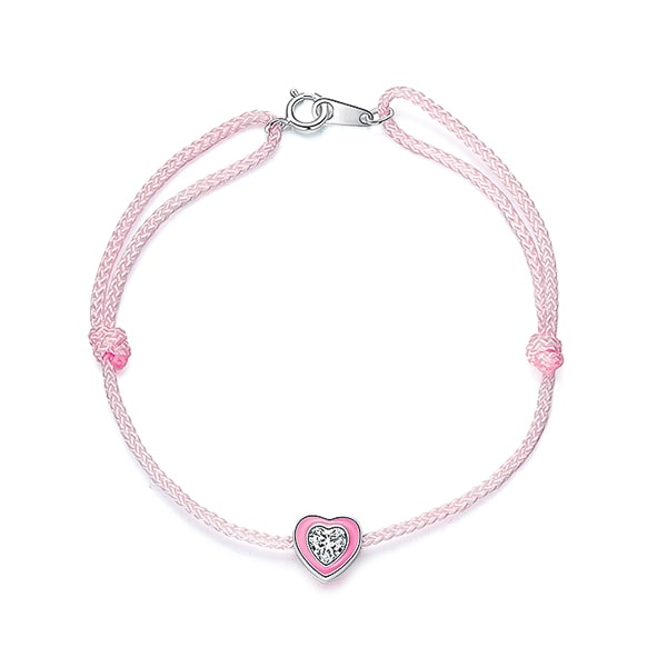 Pink heart anklet