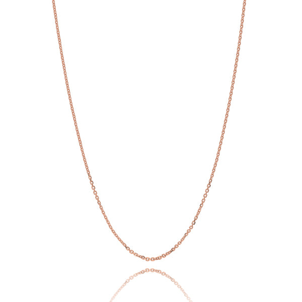 1.5mm rose gold cable chain necklace