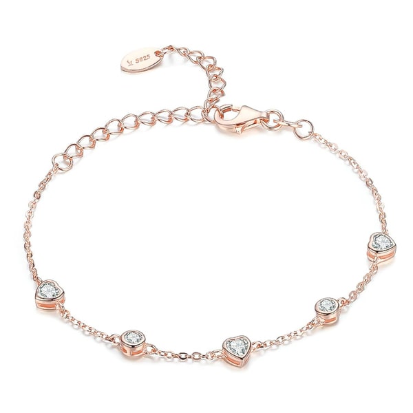 10K rose gold vermeil crystal bracelet