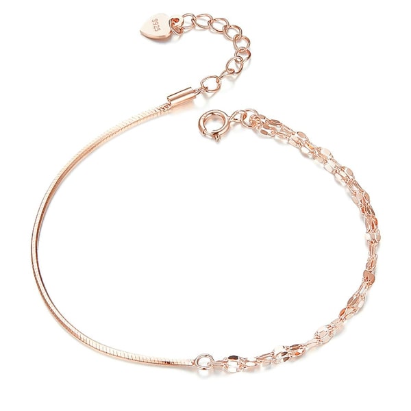 10K rose gold vermeil dual chain bracelet