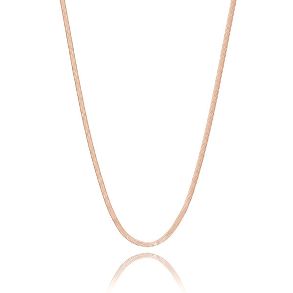 2mm rose gold herringbone chain necklace