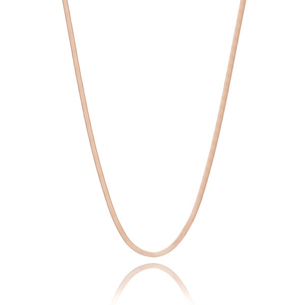 2mm rose gold herringbone chain necklace