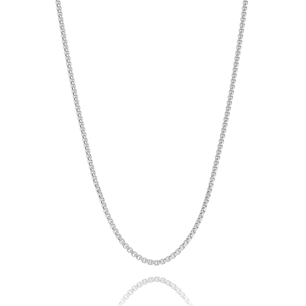 2mm silver box chain necklace