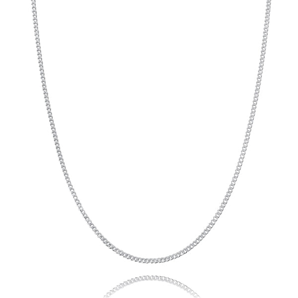2mm silver curb chain necklace