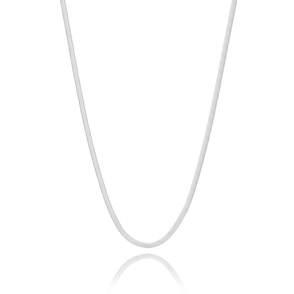 2mm silver herringbone chain necklace