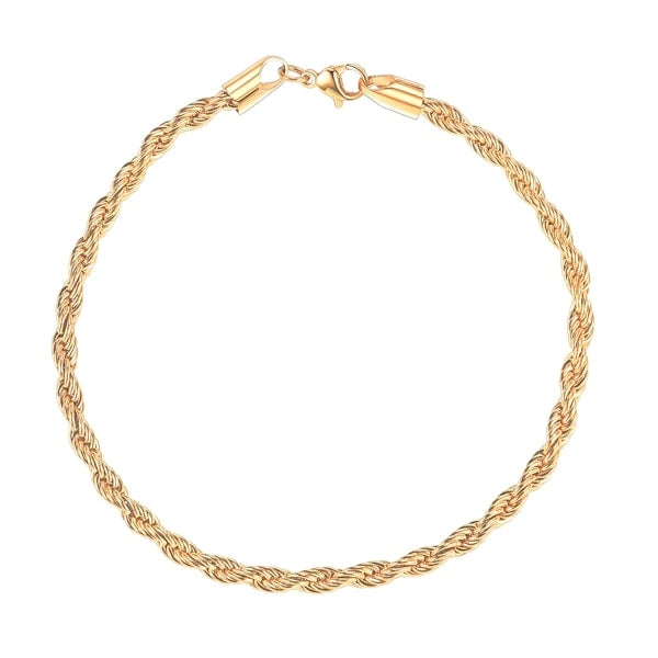 2mm gold rope chain bracelet