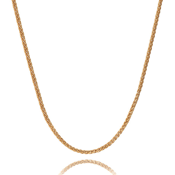 3mm gold wheat chain necklace