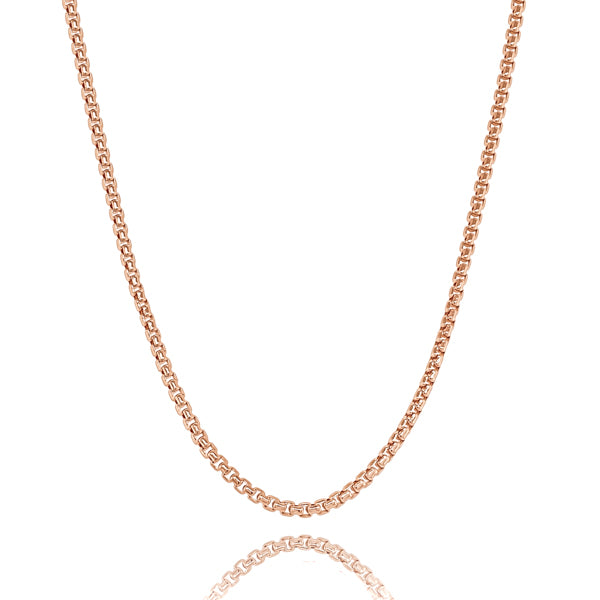 3mm rose gold box chain necklace