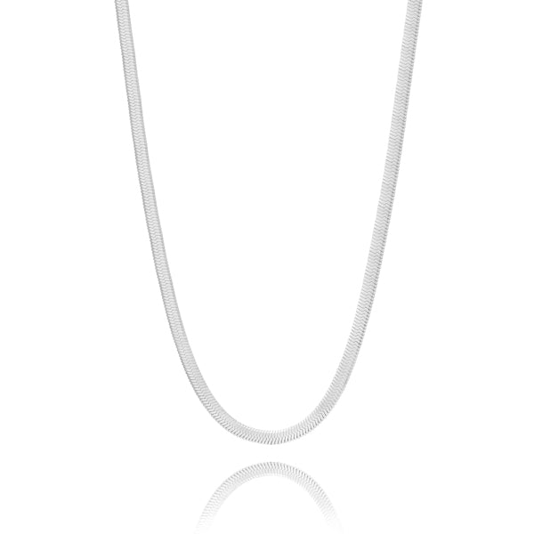 3mm silver herringbone chain necklace