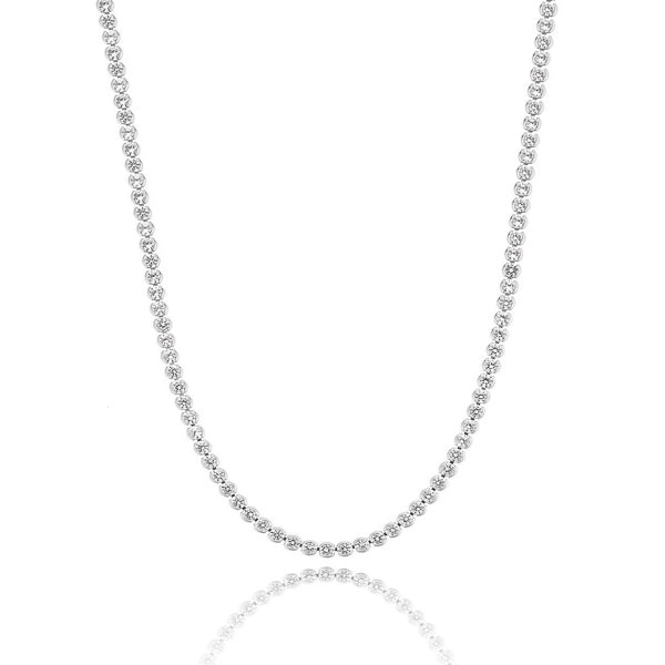 3mm silver round tennis choker necklace