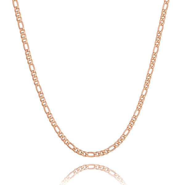 4.5mm rose gold figaro chain necklace