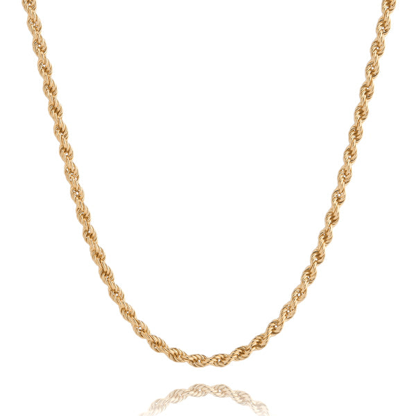 4mm gold rope chain necklace