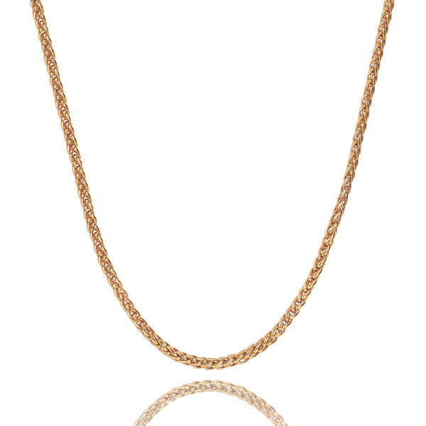 4mm gold wheat chain necklace