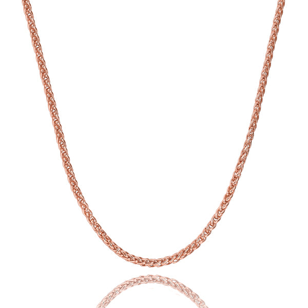 4mm rose gold wheat chain necklace