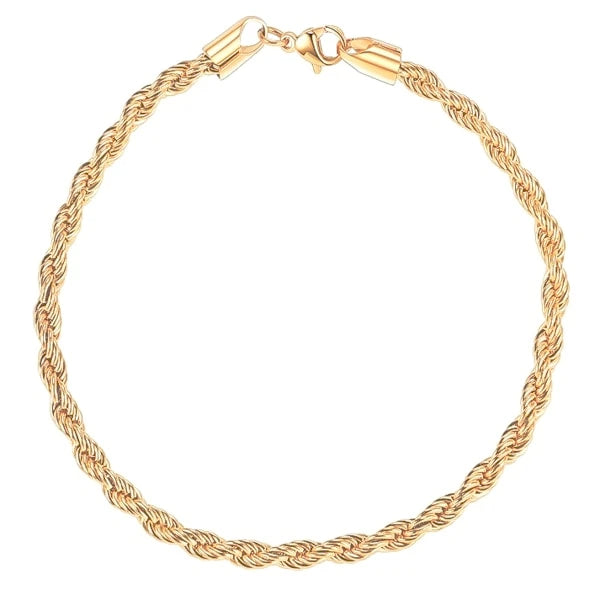 4mm gold rope chain bracelet