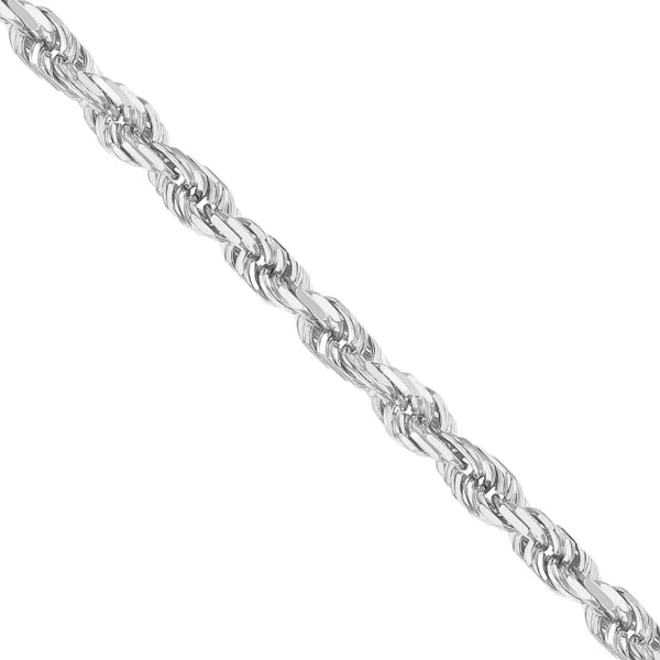 4mm silver rope chain bracelet close up details