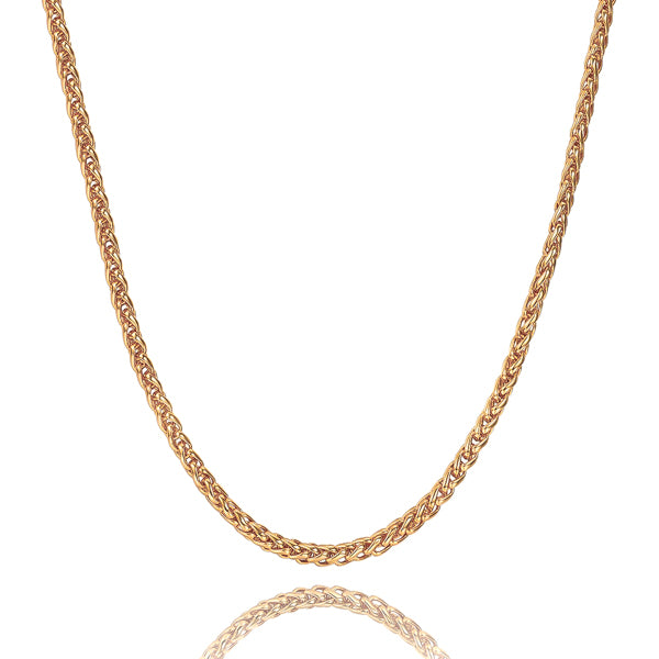5mm gold wheat chain necklace