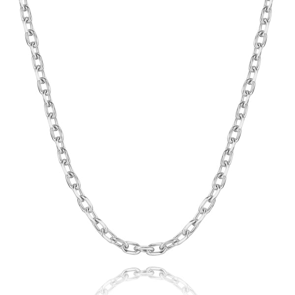 5mm Silver Cable Chain Necklace Classy Women Collection