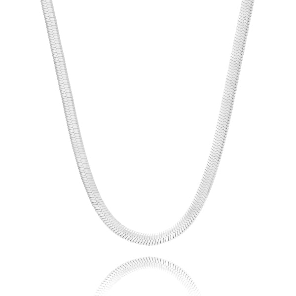 5mm silver herringbone chain necklace