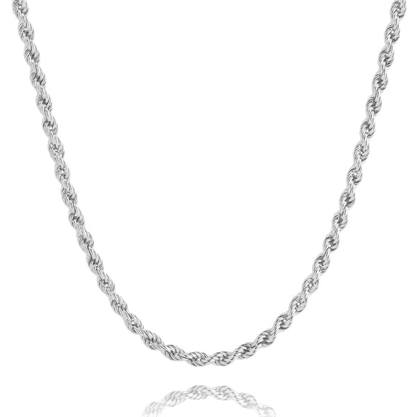 5mm silver rope chain necklace