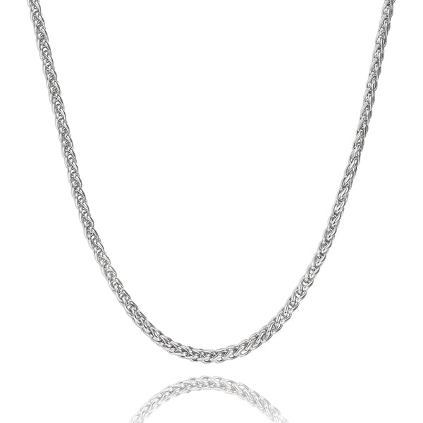 5mm silver wheat chain necklace