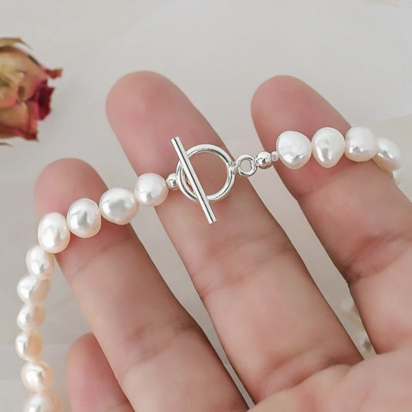 6-7mm baroque freshwater pearl necklace details