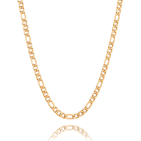 6mm gold figaro chain necklace