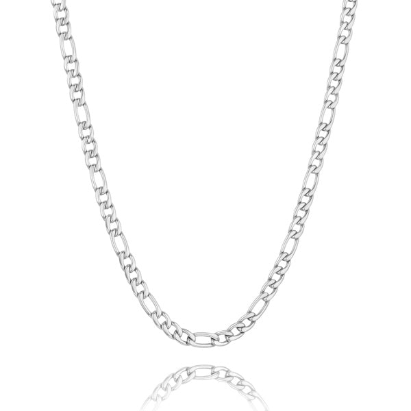 6mm silver figaro chain necklace