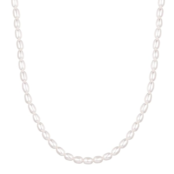 7-8mm freshwater pearl necklace with oval pearls