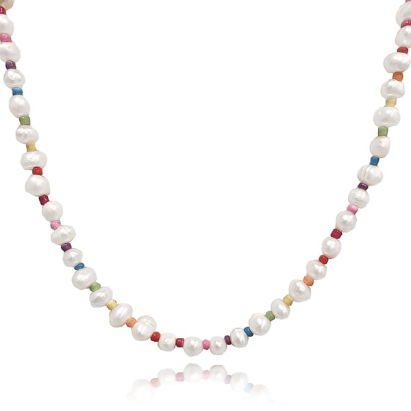 7-8mm rainbow freshwater pearl necklace