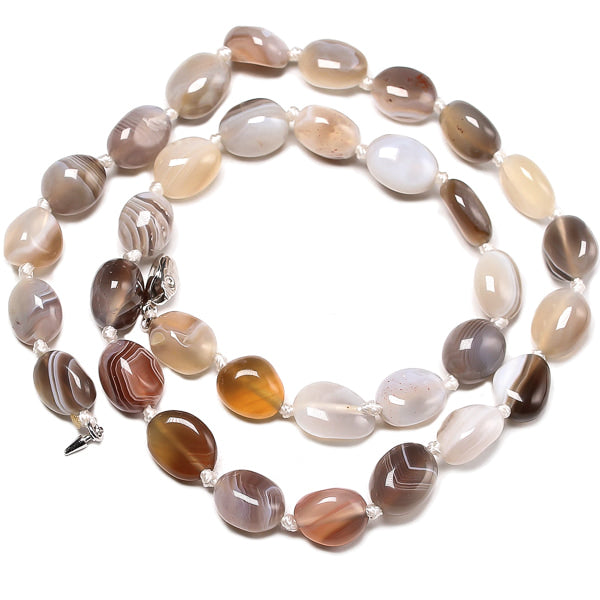 8-10mm Botswana agate bead necklace details