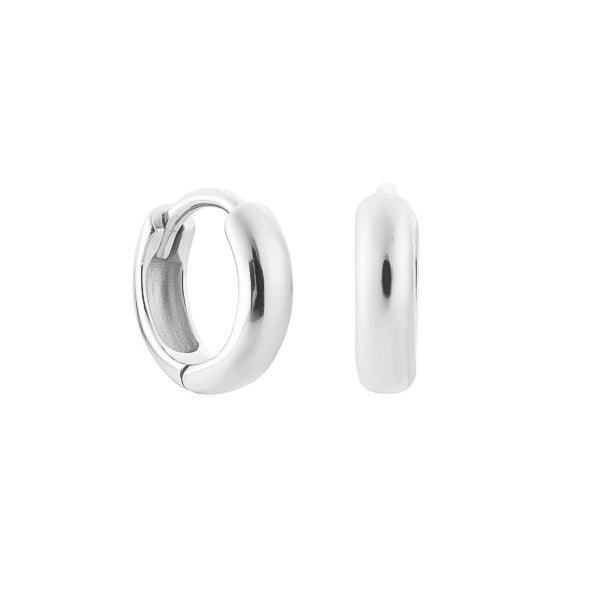 8mm silver huggie hoop earrings