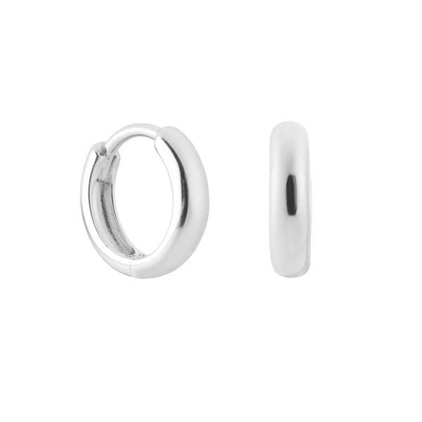 9mm silver huggie hoop earrings