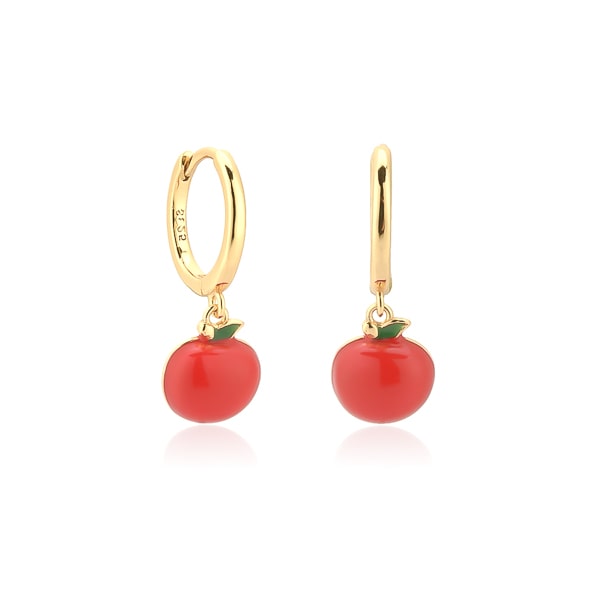 Apple mini hoop drop earrings