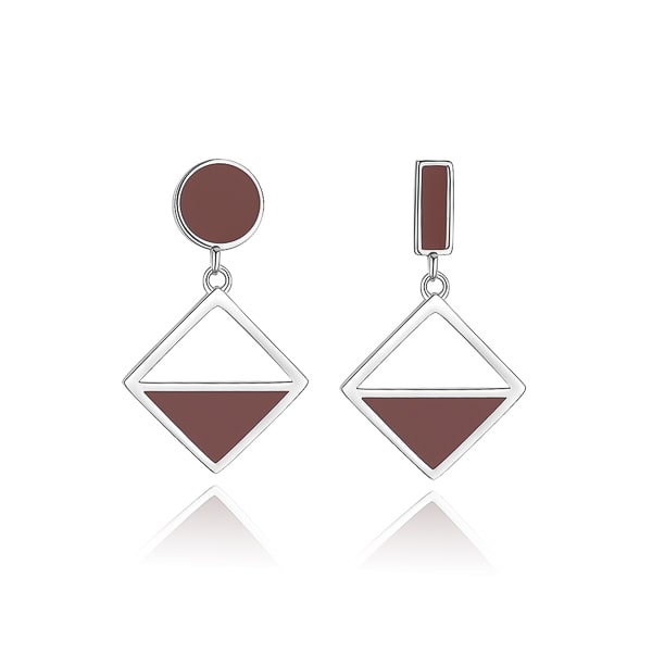 Asymmetrical geomteric drop dangle earrings