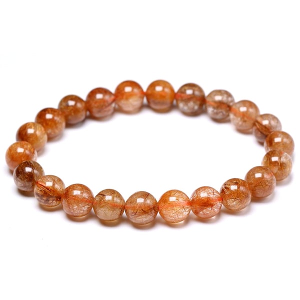 Beaded Rutilated Red Copper Quartz bracelet