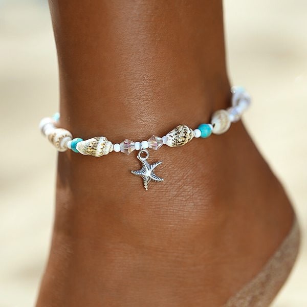 Beaded Seashell Ankle Bracelet