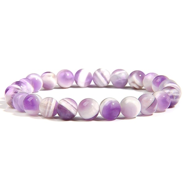 Beaded banded amethyst bracelet