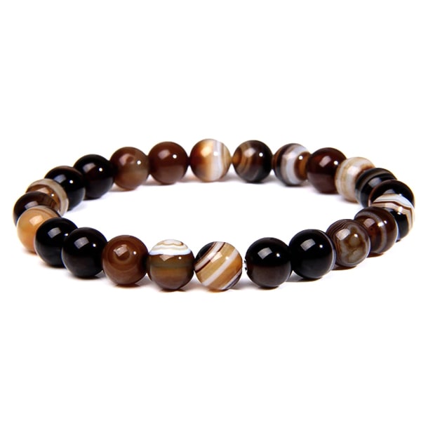 Beaded brown coffee agate bracelet
