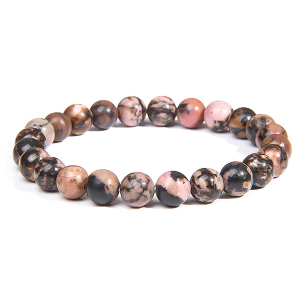 Beaded rhodonite bracelet