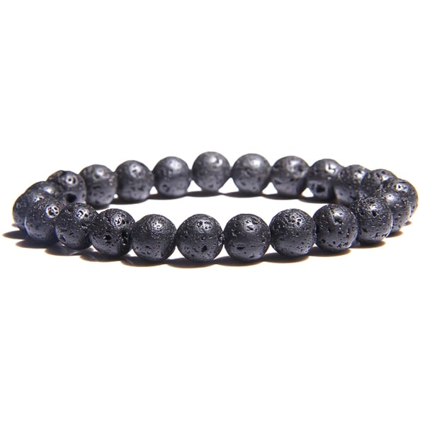 Beaded lava stone bracelet