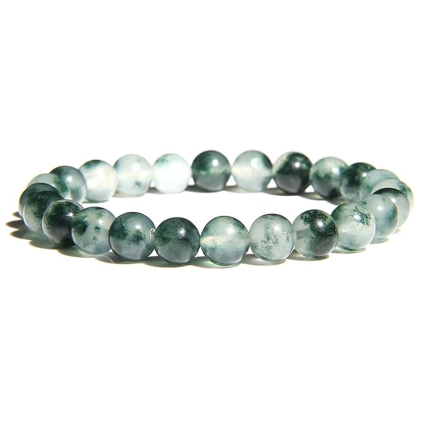 Beaded moss agate bracelet
