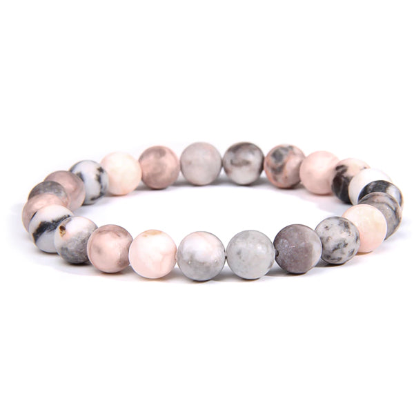 Beaded pale rhodonite bracelet