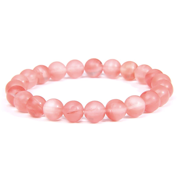 Beaded pink fluorite bracelet