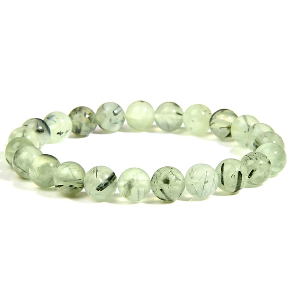 Beaded prehnite bracelet