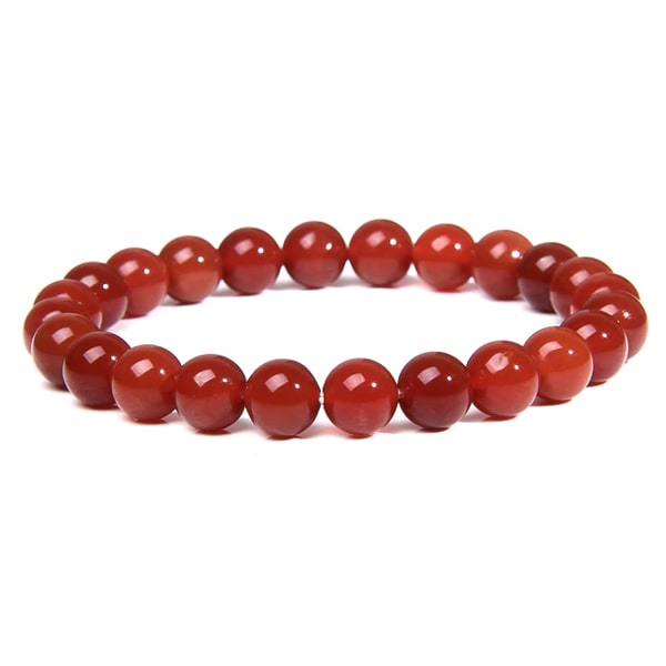 Beaded red agate bracelet