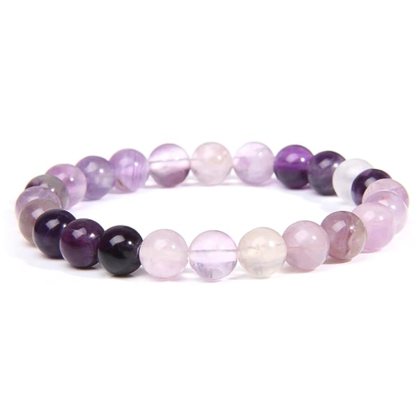 Beaded violet fluorite bracelet