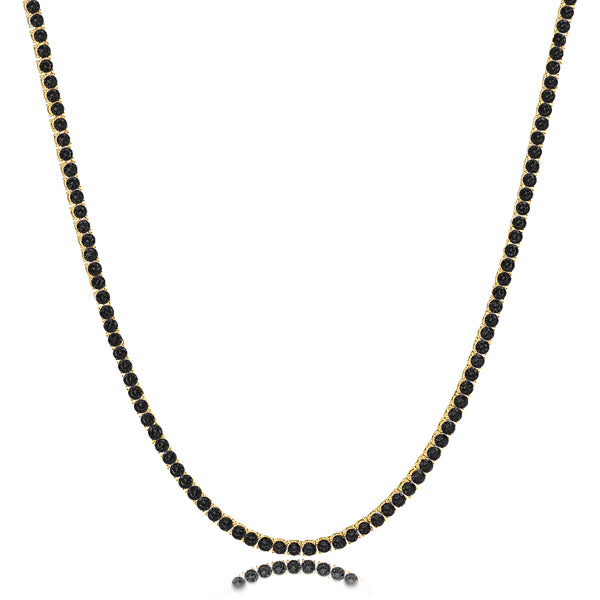 Gold black tennis choker necklace