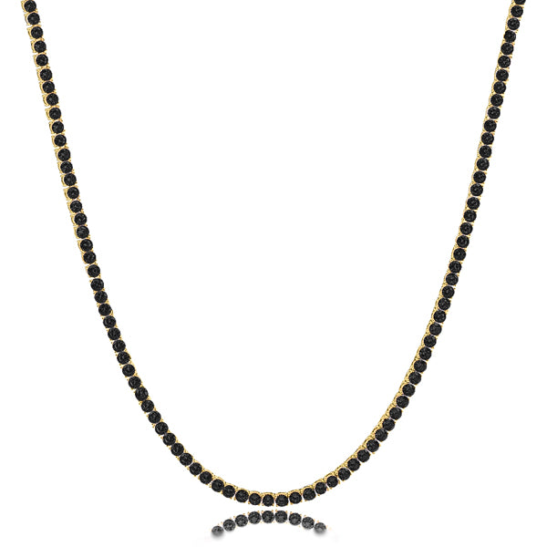 Gold black tennis choker necklace